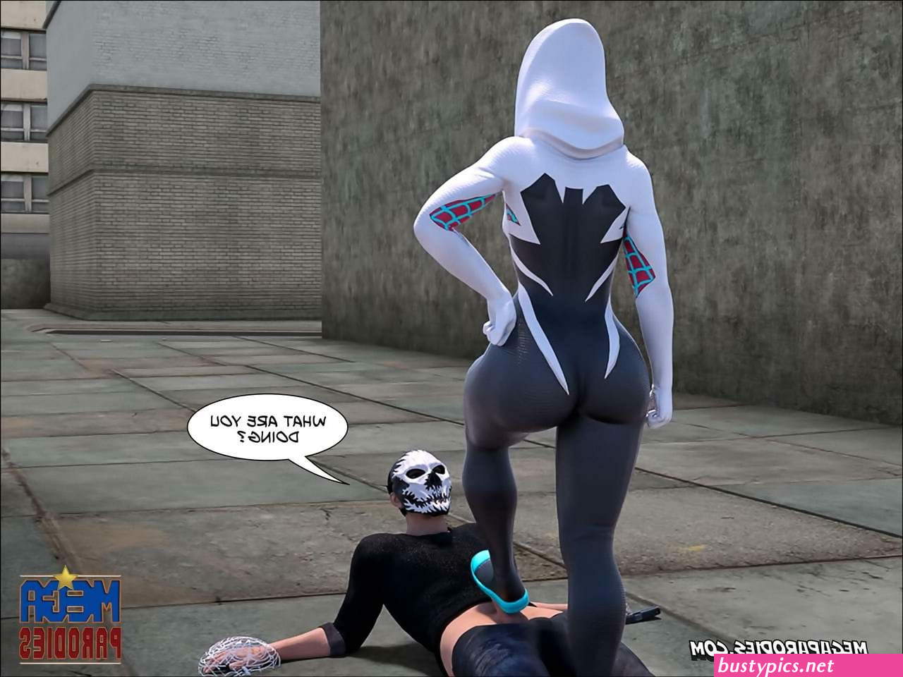 comic spandex mom bondage