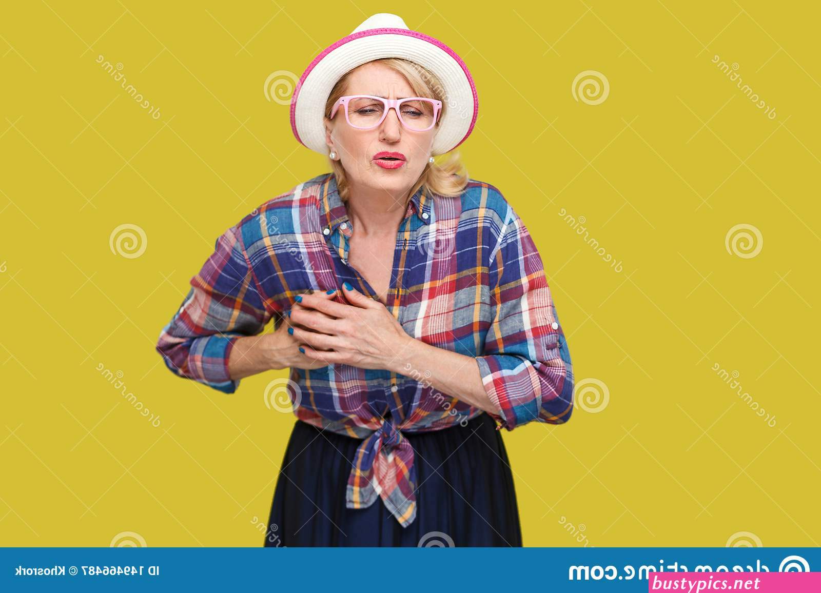 granny holding her boobs