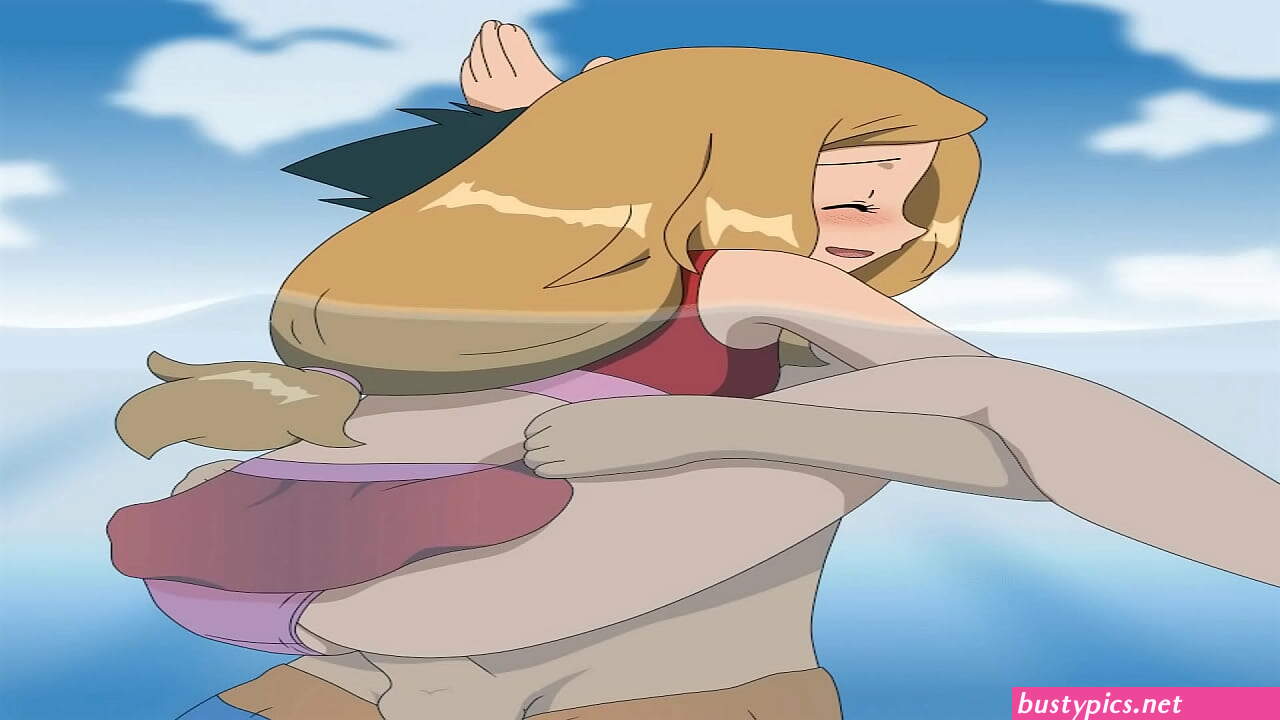 ash sucking serena s big boobs
