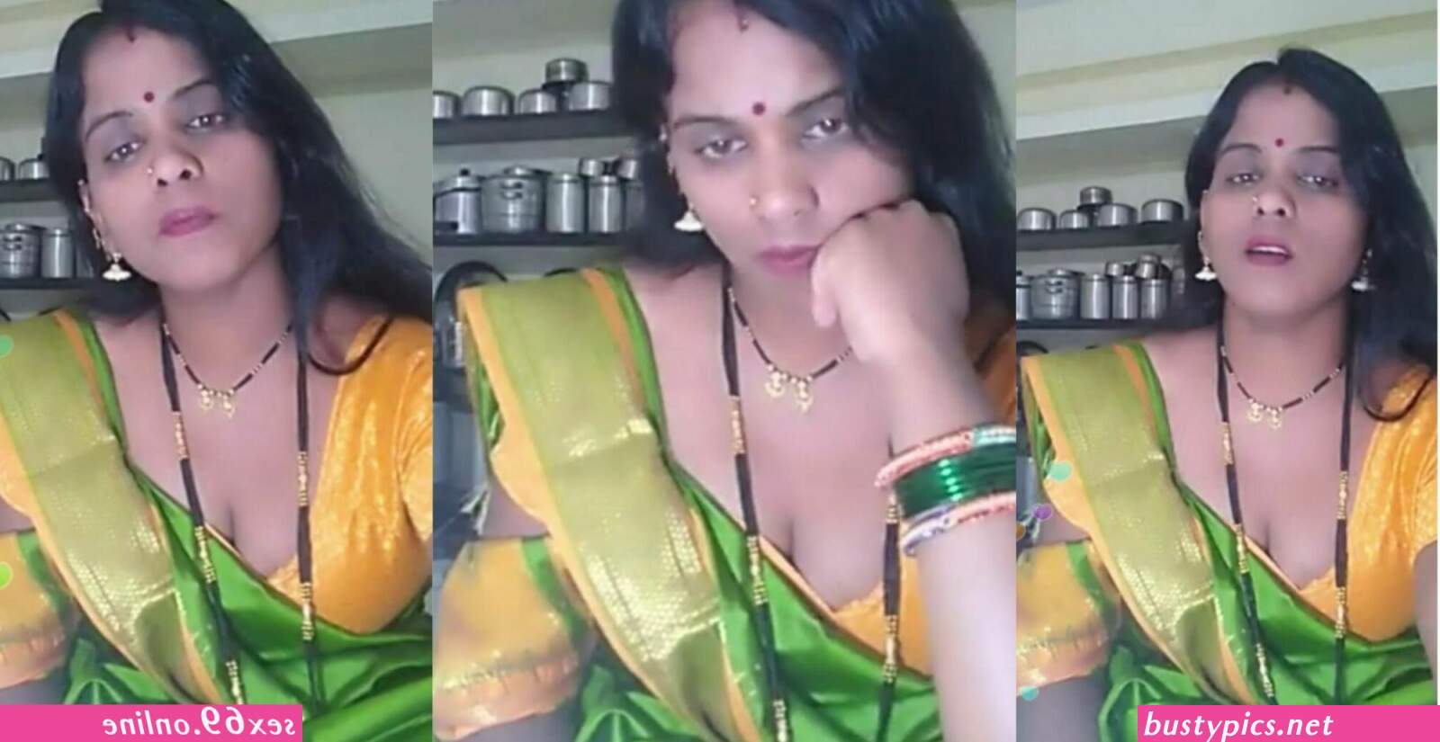 hot thin aunty in saree blouse opening showing boobs sexy pic