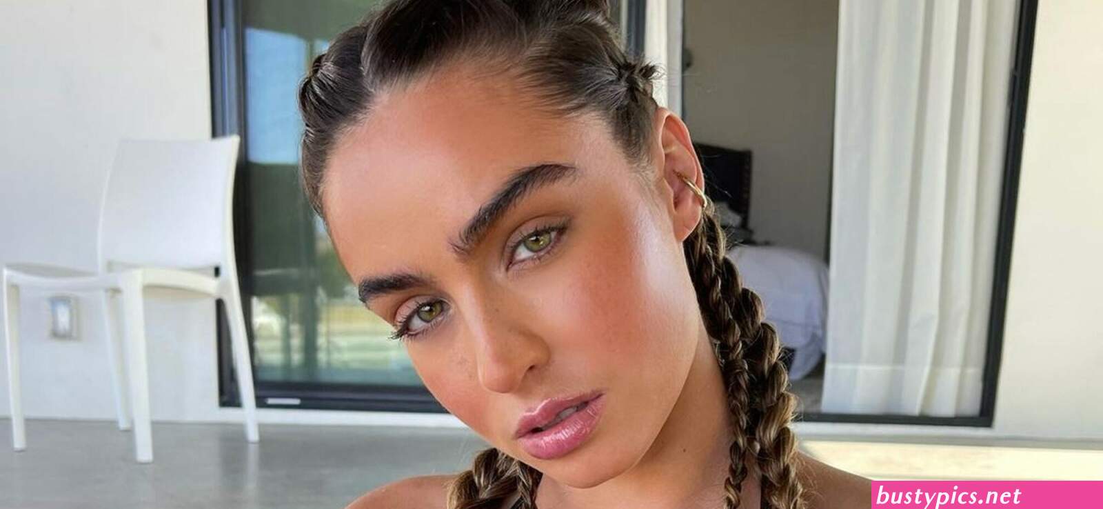 sommer ray shows off her booty in a blue swimsuit