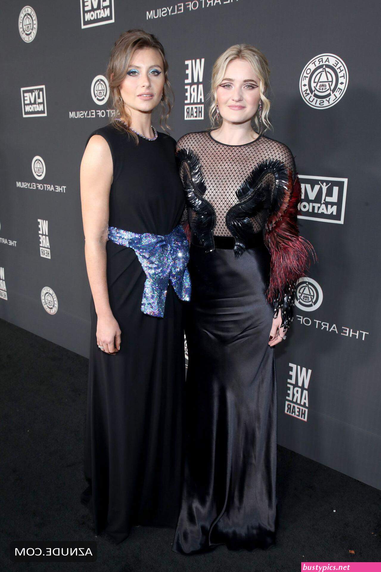 aj michalka shows her tits at the art of elysiums event