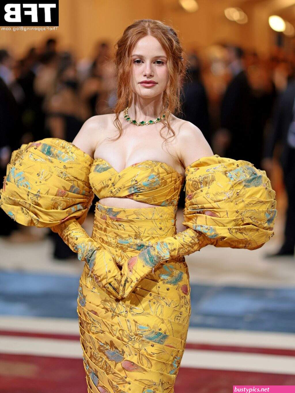 madelaine petsch shows off her nice cleavage during paris fashion week