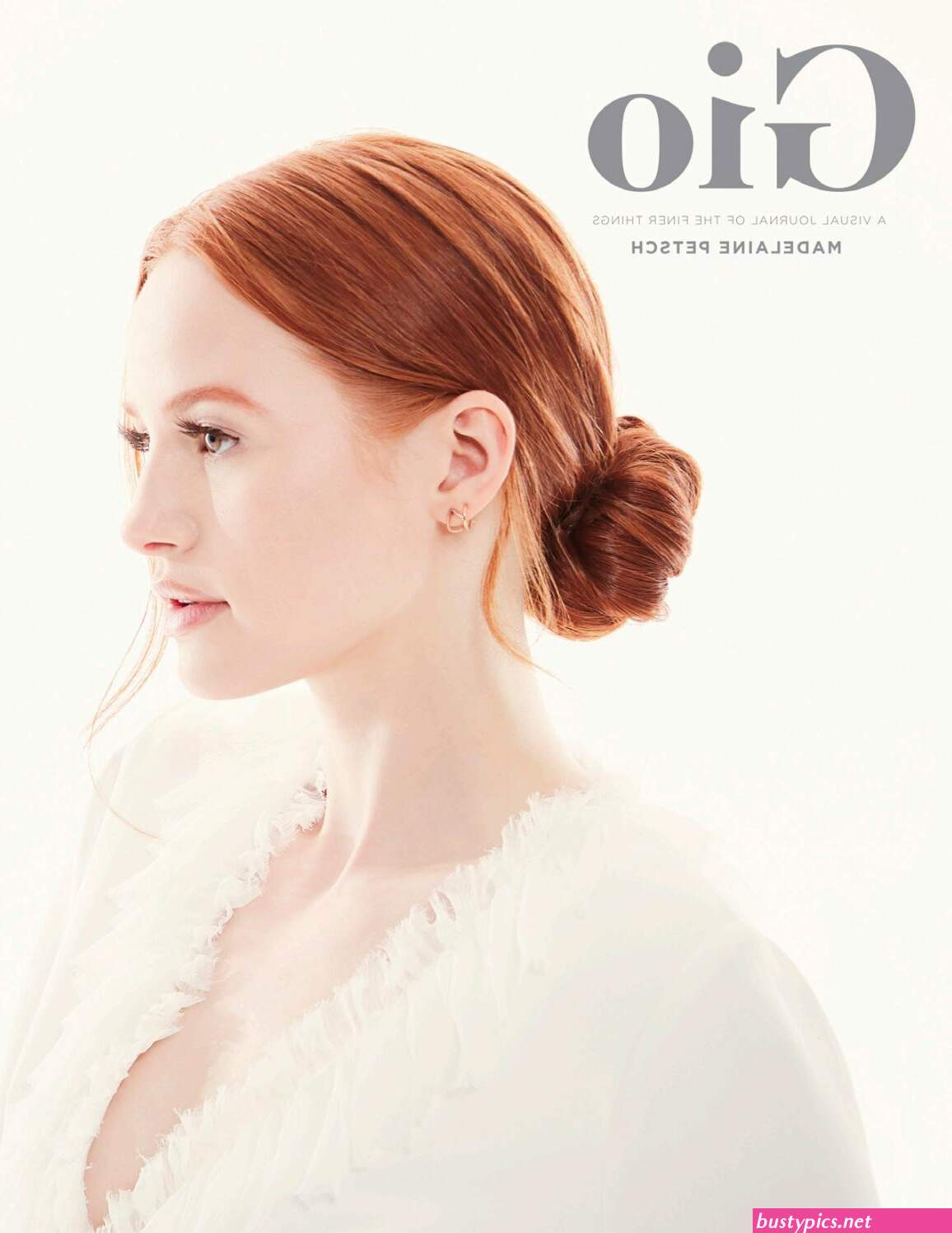 madelaine petsch shows off her nice cleavage during paris fashion week