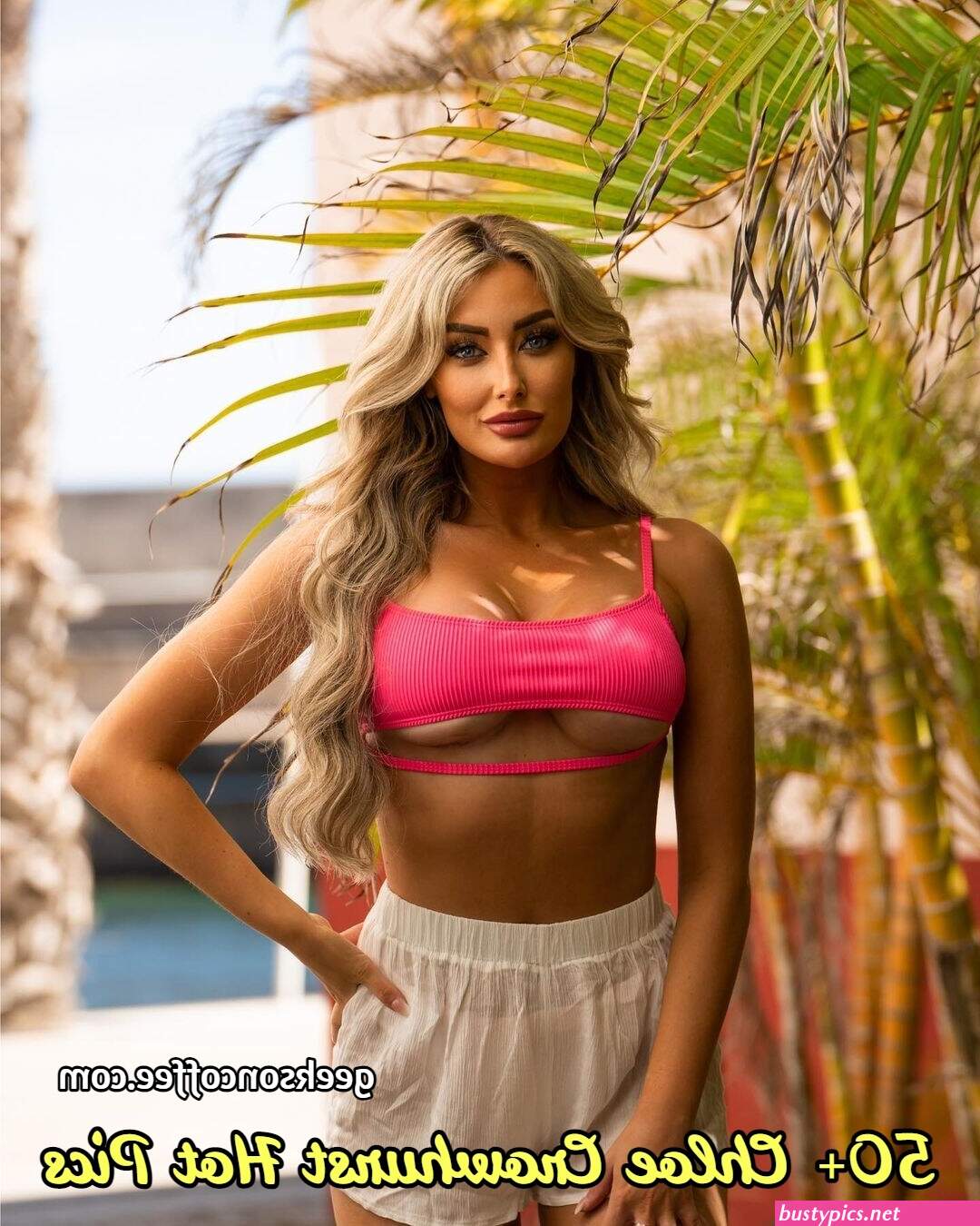 chloe crowhurst is seen during a new swimwear shoot