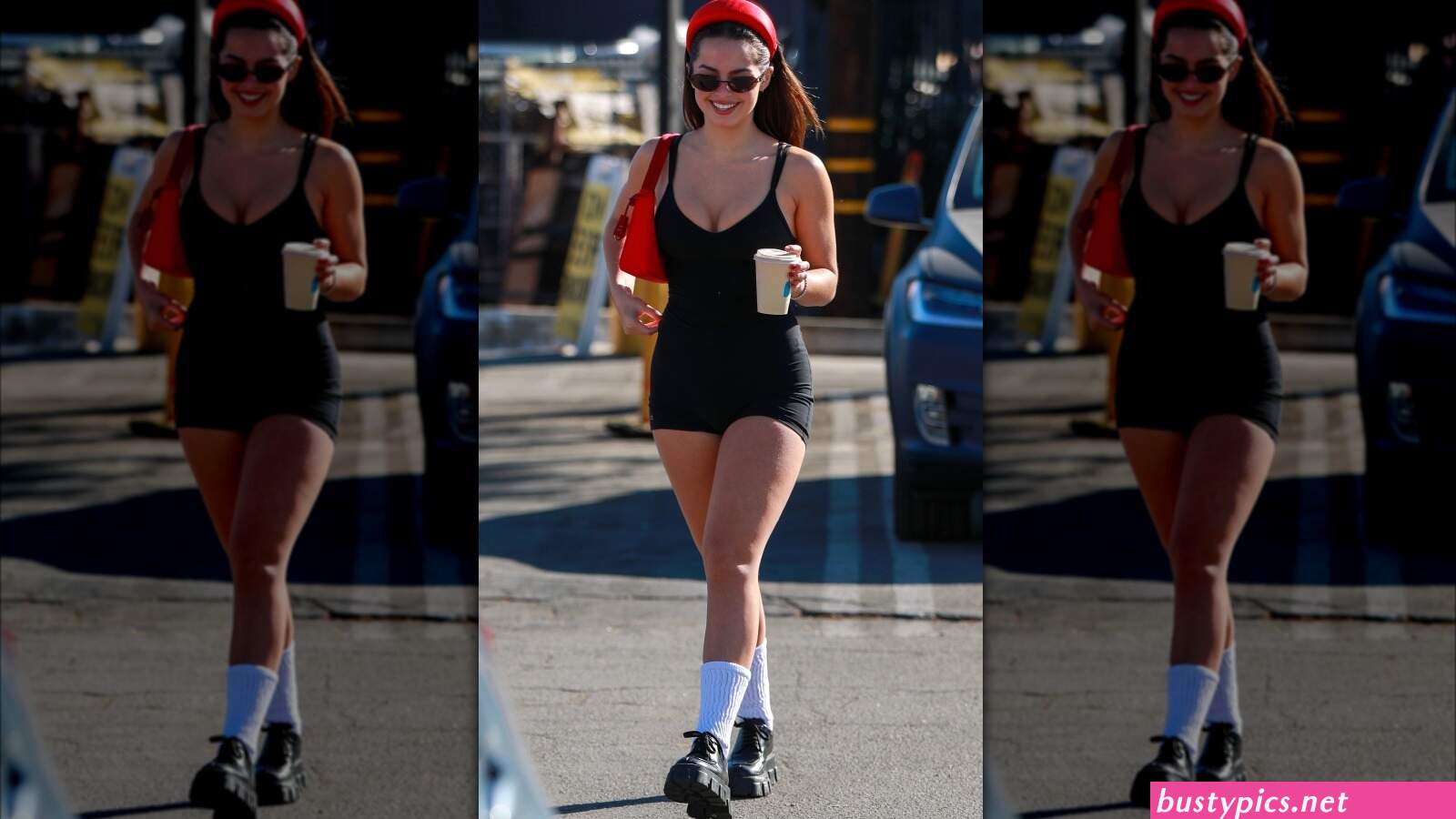 addison rae dons a leopard print outfit to pilates