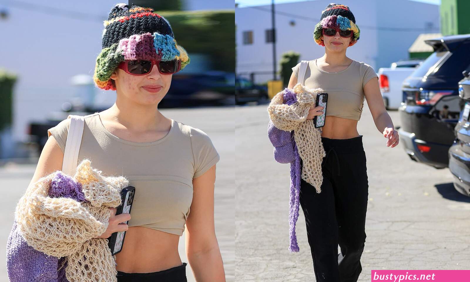 addison rae dons a leopard print outfit to pilates