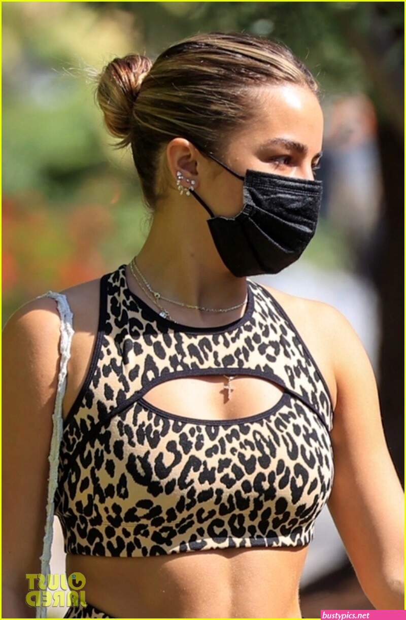 addison rae dons a leopard print outfit to pilates