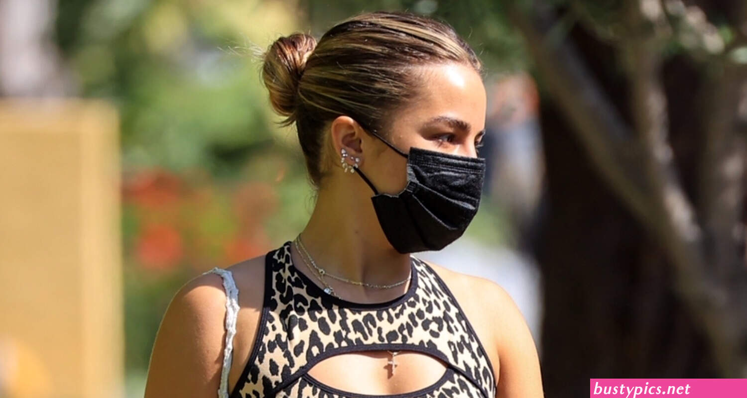 addison rae dons a leopard print outfit to pilates