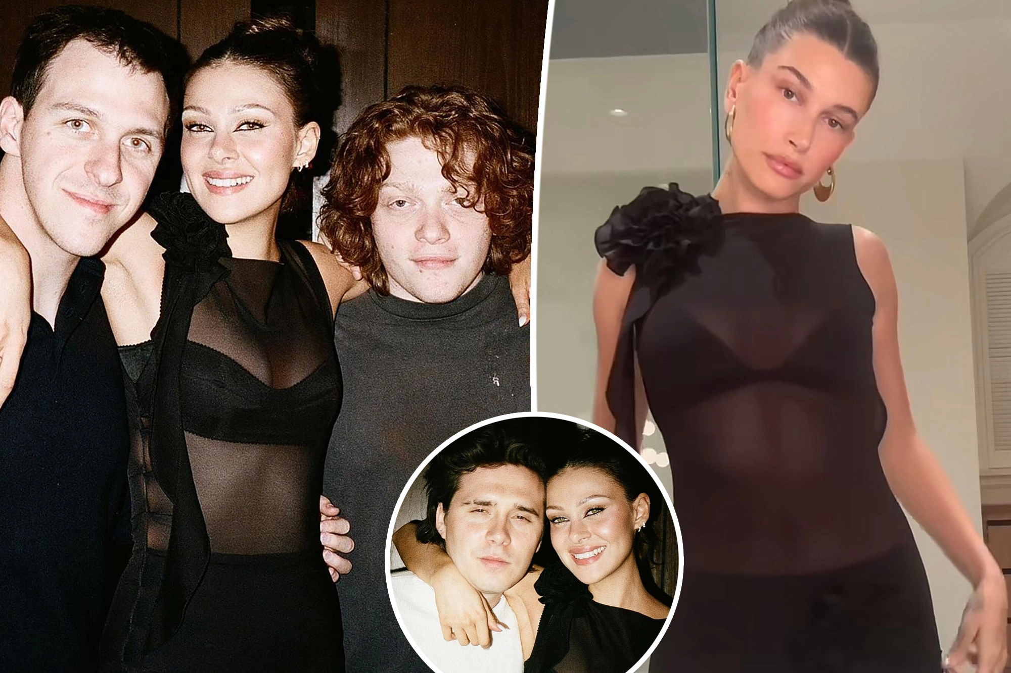 hailey bieber is seen wearing a little black dress