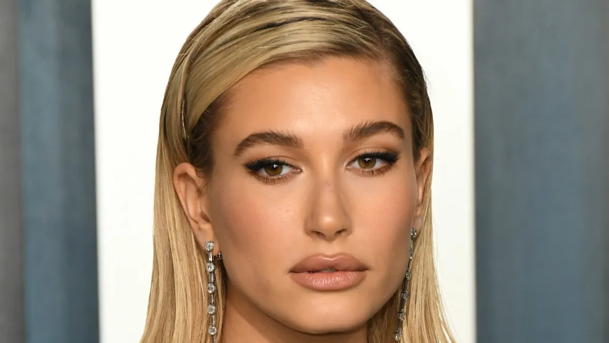 hailey bieber is seen wearing a little black dress