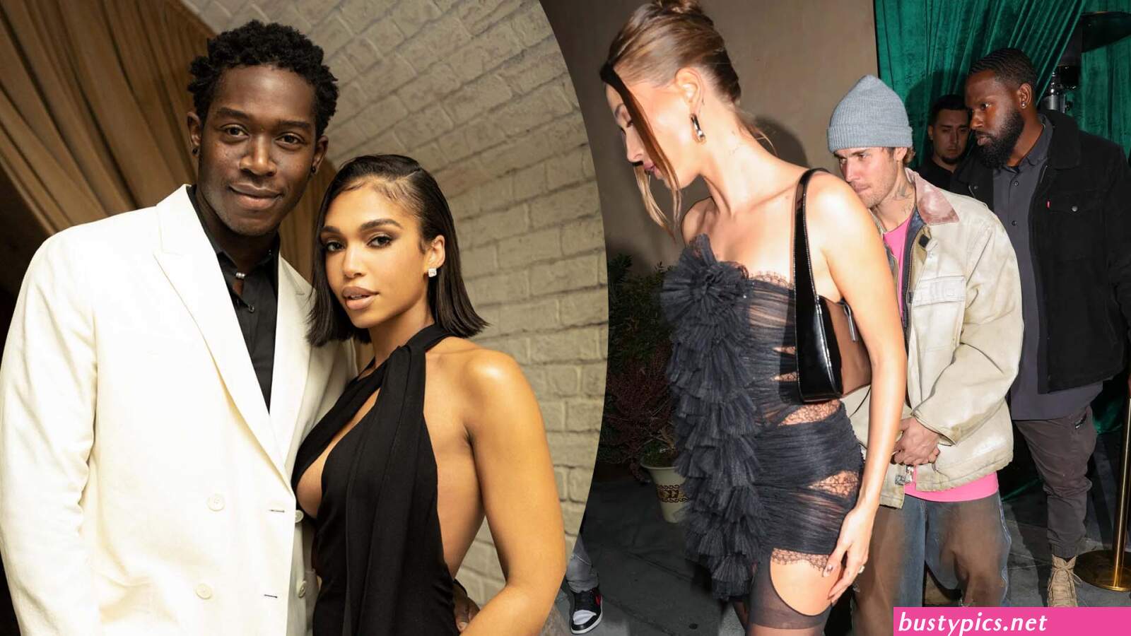 hailey bieber is seen wearing a little black dress