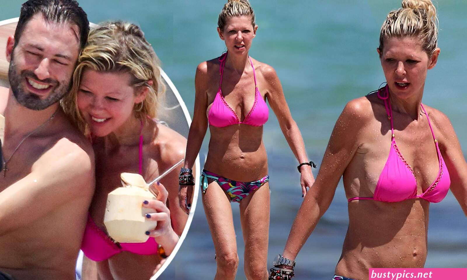 tara reid looks scary in a pink bikini