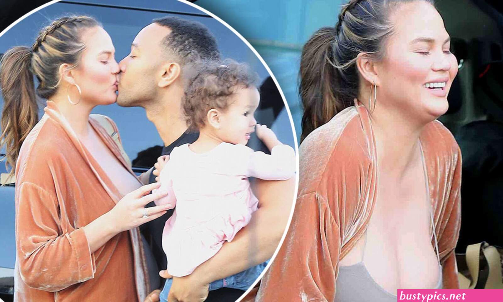 leggy busty chrissy teigen is seen leaving dinner with friends at le bernardin restaurant